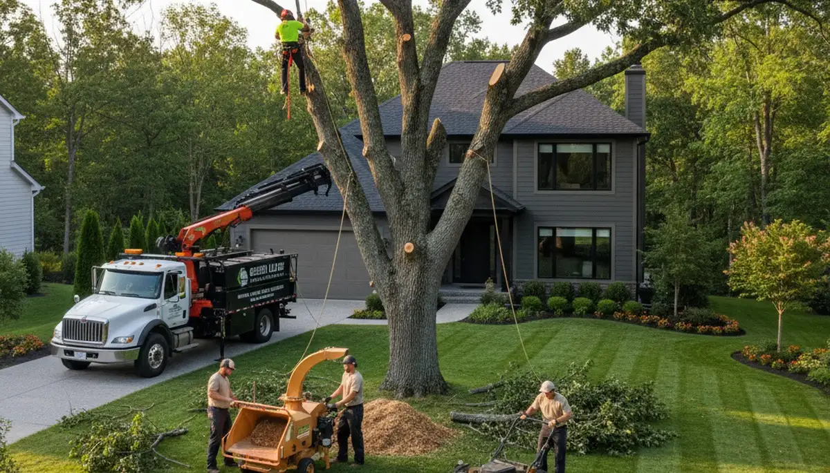 Professional lawn care service team maintaining healthy grass in Tampa, FL