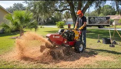 Professional stump grinding removing tree stumps in Seffner, FL by Tampa tree removal specialists
