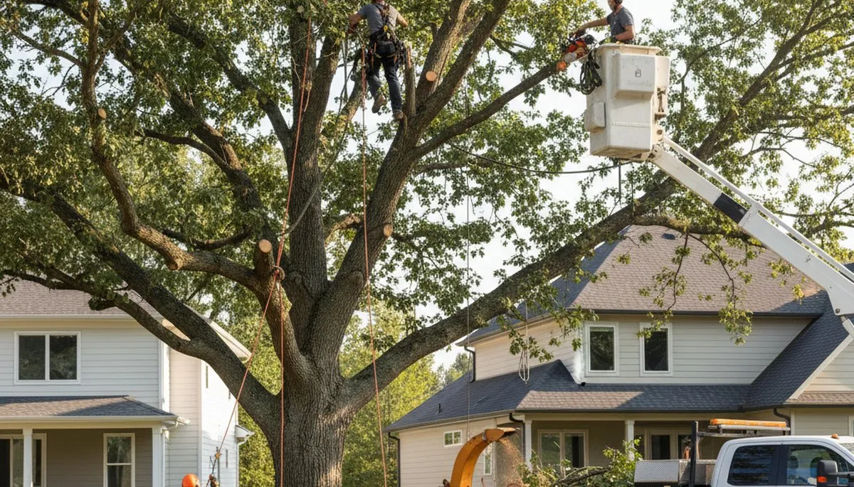 Certified arborist pruning oak tree branches in Tampa, FL for safe, healthy canopy maintenance