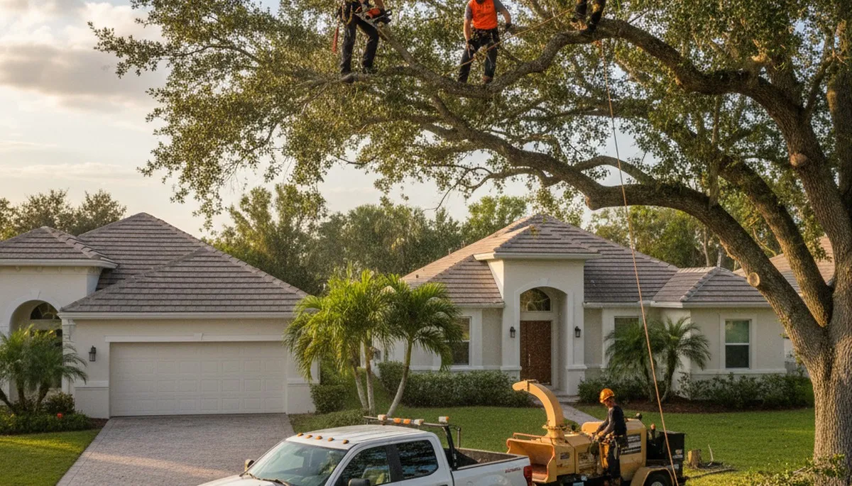 Professional tree removal service in Tampa FL safely clearing residential trees