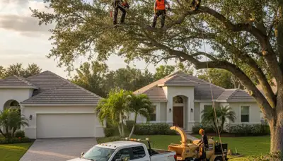 Professional tree removal service in Tampa FL safely clearing residential trees